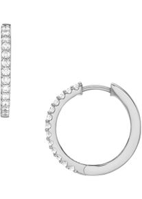 Fossil Damen Paar Creolen "Schmuck Geschenk Edelstahl Ohrringe ALL STACKED UP, JA7234040", Metall, silber, Metall, Ohrringe, mit Glasstein