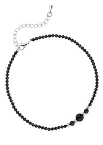 Jobo Damen Fußkette "Fußkettchen", Metall, schwarz, Metall, Fußkettchen, Spinell mit Hämatin 27 cm