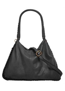 Samantha Look Damen Shopper, grau, Leder, unifarben, leicht glänzend, Taschen, echt Leder, Made in Italy