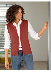 Casual Looks Damen Strickweste, rot, Gr. 40, unifarben, 50% Baumwolle, 50% Polyacryl, Westen