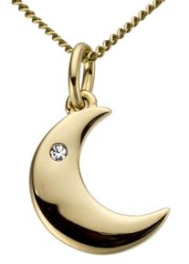 Firetti Damen Ketten-Anhänger "Schmuck Geschenk Gold 333 Halsschmuck Anhänger für Halskette Mond", 0,01 ct P2 = erkennbare Einschlüsse, Gelbgold