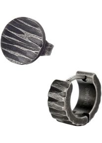 Firetti Damen Ohrring-Set "Multipack Schmuck Geschenk Edelstahl Ohrschmuck Ohrringe Crag Fels", Edelstahl, schwarz, Edelstahl, Ohrringe