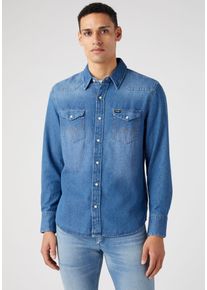Wrangler Herren Jeanshemd "27 MW", blau, casual, Gr. XL, Denim/Jeans, Obermaterial: 100% Baumwolle, Hemden