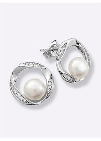 Lady Damen Paar Ohrstecker, Zirkonia ct, silber, Ohrringe
