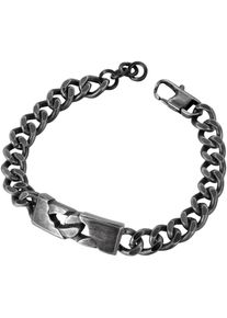 Firetti Armband "Schmuck Geschenk Edelstahl Armschmuck Armkette Panzerkette Vintage", Edelstahl, schwarz, Edelstahl, Armbänder