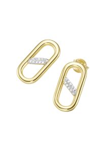 Damen Paar Ohrstecker "mit Zirkonia, Silber 925", Silber 925 (Sterlingsilber), gold, Giorgio Martello MILANO, Silber 925 (Sterlingsilber), Ohrringe