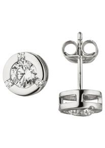 Jobo Damen Paar Ohrstecker, Silber 925 (Sterlingsilber), silber, Silber 925 (Sterlingsilber), Ohrringe, 925 Silber mit 8 Zirkonia