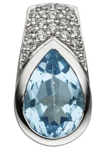 Jobo Damen Ketten-Anhänger "Anhänger mit Blautopas und Zirkonia", Silber 925 (Sterlingsilber), blau, Silber 925 (Sterlingsilber), Schmuckanhänger,