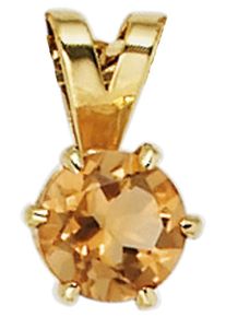 Jobo Damen Ketten-Anhänger "Anhänger mit Citrin", Gelbgold 585, gelb, Gelbgold 585, Schmuckanhänger, 585 Gold