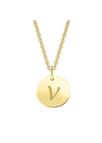 ONE ELEMENT Damen Ketten-Anhänger "Buchstabe V Buchstaben Anhänger aus 333 Gelbgold Ø 11,0 mm", V, Gelbgold 333, gold, Gelbgold 333, Schmuckanhänger,