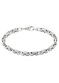 Bruno Banani Herren Edelstahlarmband "Schmuck Geschenk Armkette Königskette 4-Kant-Optik Silber", 21, Edelstahl, silber, Edelstahl, Armbänder