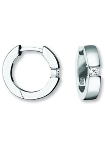 ONE ELEMENT Damen Paar Creolen "Zirkonia Ohrringe Creolen aus 925 Silber Ø 15,6 x 3,7 mm", Damen,mit Zirkonia, Silber 925 (Sterlingsilber), silber,