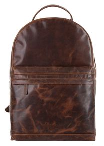 XZONE X-ZONE Laptoprucksack, braun, Rindsleder, Leder, beschichtet, leicht glänzend, klassisch, Rucksäcke, echt Leder