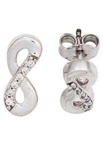 Jobo Damen Paar Ohrstecker "Unendlichkeit", Weißgold 333, weiß, Weißgold 333, Ohrringe, 333 Weißgold mit 12 Zirkonia