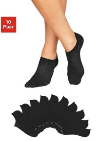 Bench. Damen Sneakersocken, Gr. 35, schwarz, Baumwolle, Polyamid, Elasthan, unifarben, Socken, mit Pikeestruktur