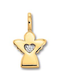 ONE ELEMENT Mädchen Ketten-Anhänger "Zirkonia Engel Anhänger aus 333 Gelbgold", Gelbgold 333, gold, Gelbgold 333, Schmuckanhänger, Damen Gold Schmuck
