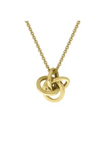 Celesta Damen Kette mit Anhänger "375/- Gelbgold teilmattiert", 42/45cm, Gold, L: 45cm B: 10.0mm, gelb, Gold, B:10.0mm, Halsketten