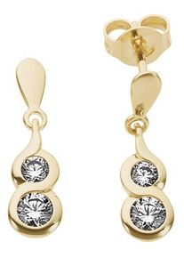 Firetti Damen Paar Ohrstecker "Schmuck Geschenk Gold 333 Ohrschmuck Tropfen Infinity/Schleife", Gelbgold 333, gold, Gelbgold 333, Ohrringe, mit