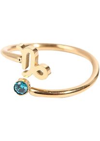 Firetti Damen Fingerring "Schmuck Geschenk Damenring Sternzeichen", 5,00 g, Steinbock, Edelstahl, 1,2mm, gold, Edelstahl, Fingerringe, Made in