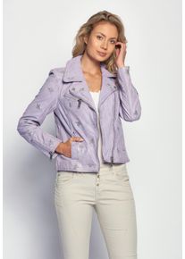 Maze Damen Lederjacke "Blackridge", lila, Gr. S, Obermaterial: 100% Lammleder / Futter: 100% Polyester, Jacken
