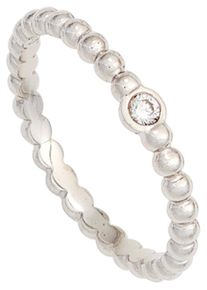 Jobo Damen Diamantring, 58, SI = kleine Einschlüsse, Platin 950-Diamanten, grau, Platin 950, Diamanten, Fingerringe, 950 Platin mit Diamant 0,05 ct.