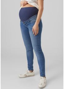 MAMALICIOUS Damen Umstandsjeans "MLMILA", blau, casual, Gr. XL, leichte Abriebeffekte, Denim/Jeans, Obermaterial: 69% Baumwolle, 25% Polyester, 3%