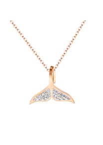 Damen Kette mit Anhänger "Flosse", rosa, Basic, Collezione Alessandro, Metall, Halsketten, mit Glassteinen