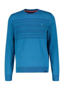 Lerros Herren Strickpullover "Lerros Strickpullover, tonal gestreift", blau, Gr. S, 100% Baumwolle, Pullover