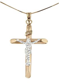 Firetti Damen Kette mit Anhänger "Schmuck Geschenk Gold 375 Halsschmuck Halskette Goldkette Venezianer", Gelbgold 375, L: 45cm B: 0,5mm, gold,
