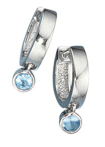 Jobo Damen Paar Creolen "Ohrringe mit Zirkonia", Silber 925 (Sterlingsilber), silber, Silber 925 (Sterlingsilber), Ohrringe, 925 Silber