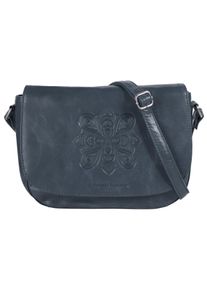 Bruno Banani Damen Umhängetasche "Mandala", blau, Leder, vintage, Taschen, echt Leder