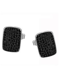 Firetti Damen Paar Ohrstecker "Schmuck Geschenk Silber 925 Ohrschmuck Dog Tag Glitzer", Silber 925 (Sterlingsilber), silber, Silber 925