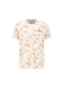 Herren T-Shirt "Alpha Industries Men - T-Shirts Basic T Small Logo Camo", beige, Gr. M, Alpha Industries, Obermaterial: 100% Baumwolle, Shirts