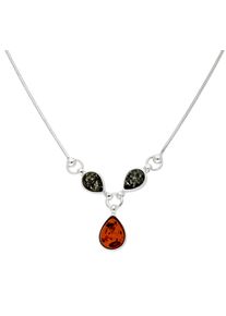 Vivance Damen Kette mit Anhänger "Bernstein", Silber 925 (Sterlingsilber), silber, Silber 925 (Sterlingsilber), Halsketten