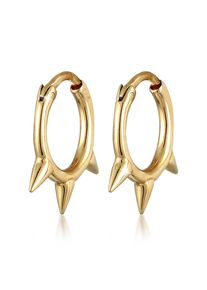 Elli Damen Paar Creolen "Creolen Spikes Trend Must-Have Blogger 925 Silber", OneSize, ohne Stein, Silber 925 (Sterlingsilber), gold, Silber 925
