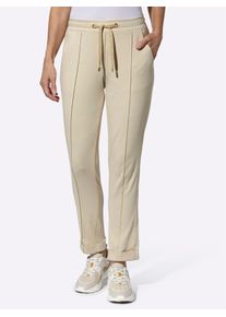 Classic Basics Damen Jerseyhose, beige, Gr. 48, unifarben, 100% Baumwolle, Hosen