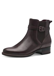 Tamaris Damen Chelseaboots, Gr. 37, braun, Leder, Lederimitat, Elastischer Einsatz, unifarben, klassisch, Schuhe
