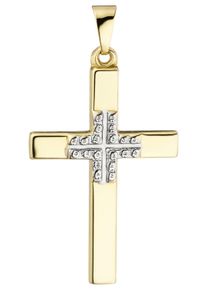 Jobo Damen Kreuz-Anhänger "Anhänger Kreuz", Gelbgold 375, gelb, Gelbgold 375, Schmuckanhänger, 375 Gold