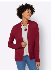 Casual Looks Damen Strickjacke, rot, Gr. 46, meliert, unifarben, 50% Baumwolle, 50% Polyacryl, Strickjacken