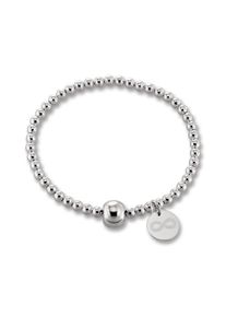 ONE ELEMENT Damen Silberarmband "Armband aus 925 Silber Ø 54,0 mm mit Gummiband", silber, Armbänder, Damen Silber Schmuck Kugelkette