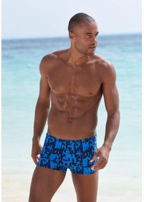 Chiemsee Herren Boxer-Badehose, blau, Gr. 5, gemustert, Polyamid, Badehosen, mit Innenkordel