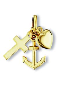 ONE ELEMENT Damen Ketten-Anhänger "Glaube Liebe Hoffnung Anhänger aus 333 Gelbgold", Damen, Gelbgold 333, gold, Gelbgold 333, Schmuckanhänger, Damen