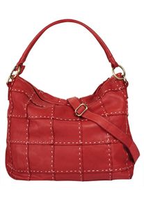 Samantha Look Damen Shopper, rot, Leder, unifarben, leicht glänzend, Taschen, echt Leder, Made in Italy