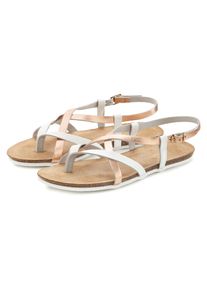 Vivance Damen Zehentrenner, Gr. 41, rosa, Obermaterial: 100% Rindsleder. Decksohle: 100% Rindsleder. Laufsohle: 100% Synthetik, metallic, mehrfarbig,