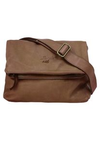 Samantha Look Damen Umhängetasche, braun, Leder, vintage, Taschen, echt Leder, Made in Italy