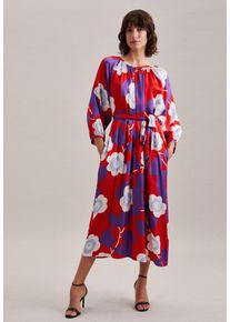 Seidensticker Damen Sommerkleid "Schwarze Rose", rot, Gr. 46, bedruckt, 100% Viskose, Kleider, 3/4-Arm Rundhals Druck