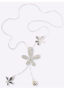 Heine Damen Herzkette, silber, Metall, Glas, Halsketten