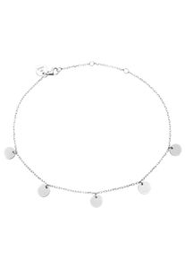 PURELEI Fußkette mit Anhänger "Schmuck Geschenk Kalea, Plättchen, Kreis, rund, bracelet-anklet-kalea", Edelstahl, silber, Edelstahl, Fußkettchen