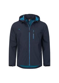 DEPROC Active Herren Softshelljacke "LAC SIMARD Men", blau, casual, Gr. 48, 96% Polyester; 4% Elastan mit TPU Membrane, Jacken, mit abnehmbarer Kapuze
