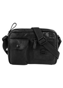 SPIKES & SPARROW Damen Umhängetasche "CROSS BODY", SPIKES & SPARROW, schwarz, Leder, unifarben, leicht glänzend, Taschen, echt Leder